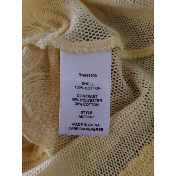 Chelsea & Violet Yellow Sleeveless Sheer Top Woman's Large - Cotton/poly NEW - Picture 6 of 6